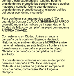 Inicia camino al Senado Andrea Chavez con pie derecho… por Ernesto Casillas