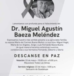 Fallece el medico Miguel Baeza Melendez
