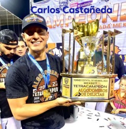 El jugador de Algodoneros Carlos Castaneda suma su octavo titulo estatal