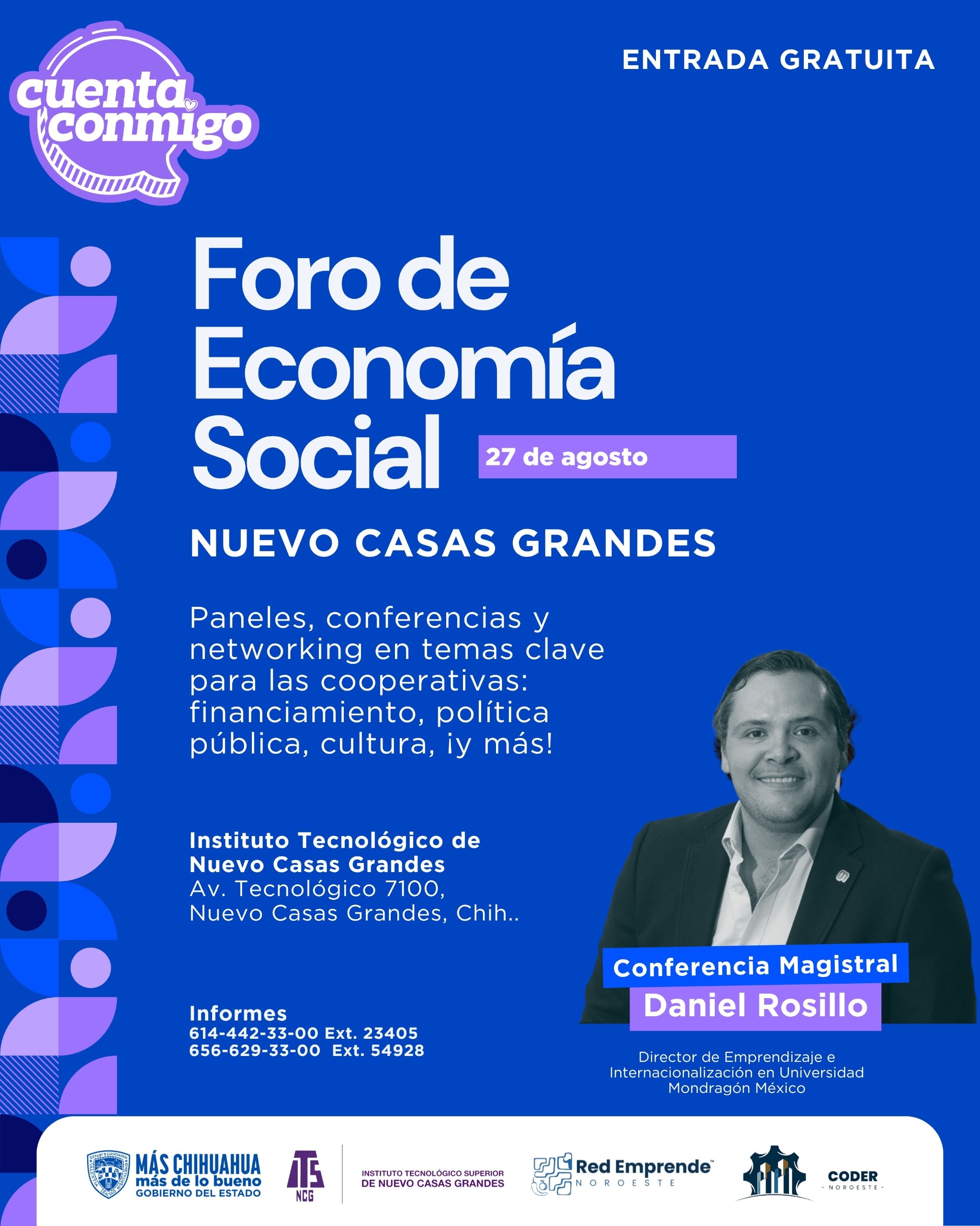 Cartel oficial del Foro Regional de Economía Social en Nuevo Casas Grandes