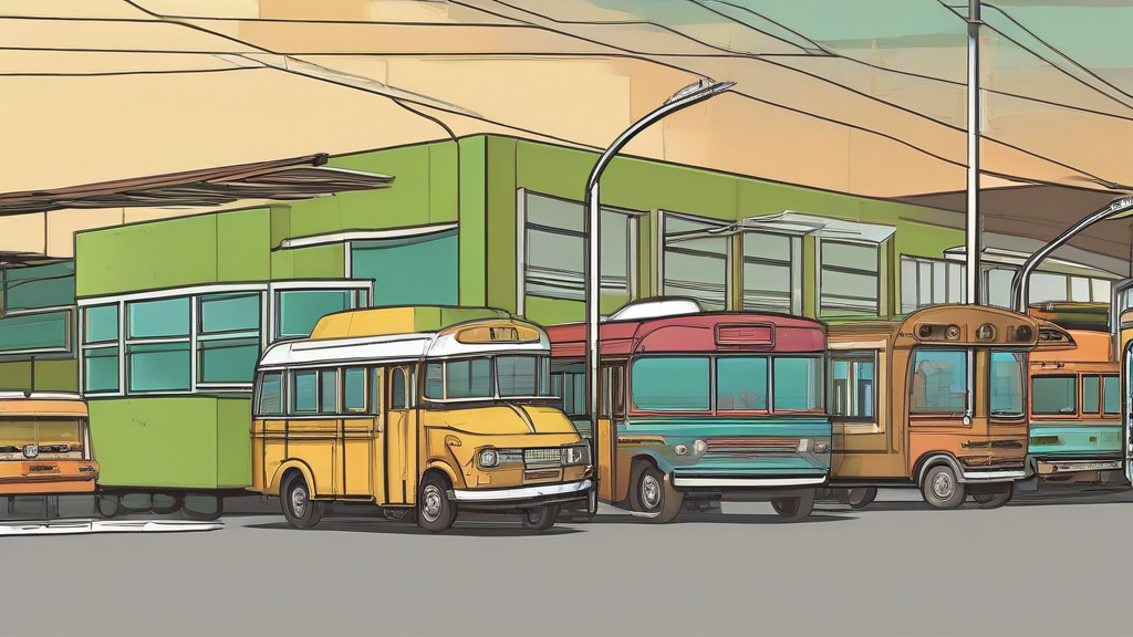 Ilustración editorial generada para acompañar: JuárezBus ofrece servicios en seis CAM fijos