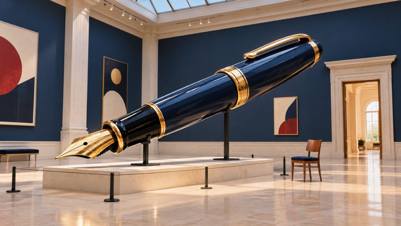 Un bolígrafo gigante encabeza esta colección de objetos que rompen récords