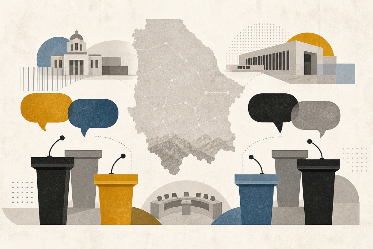 Ilustración editorial neutral del panorama político de Chihuahua rumbo a 2027
